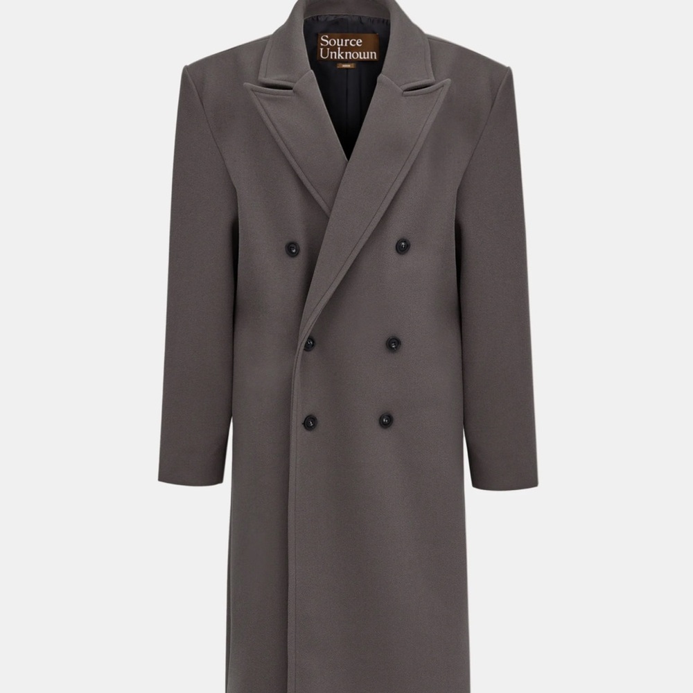 Source Unknown Wallis Oversized Grandpa Coat- Grey Medium - Picture 11 of 14
